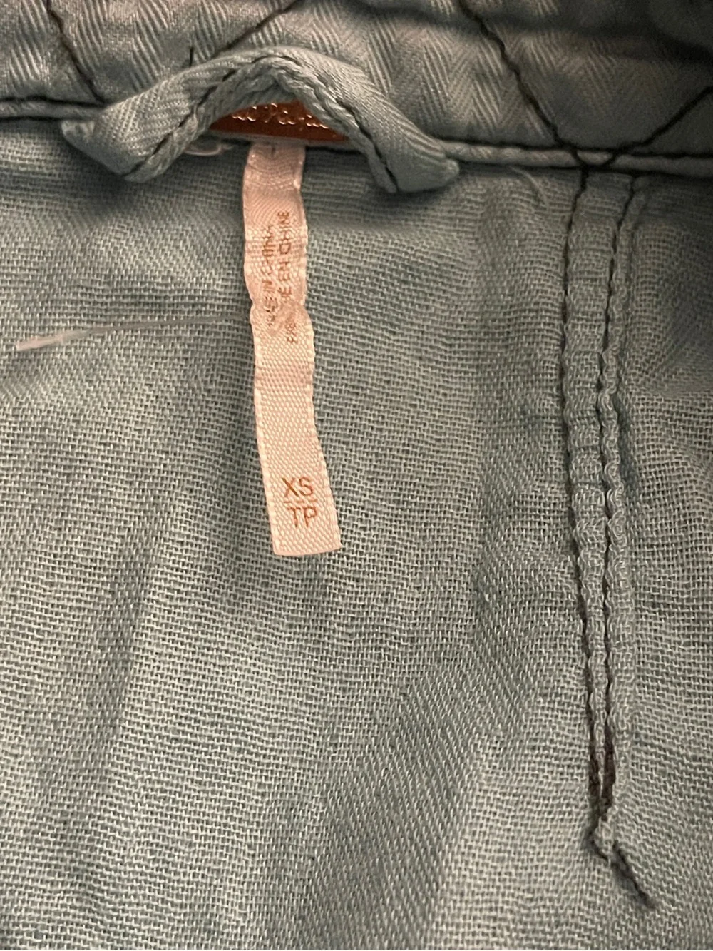 Free People Double Cloth Jacket  Military Drawstring Size XS Gray NWOT - Picture 14 of 15